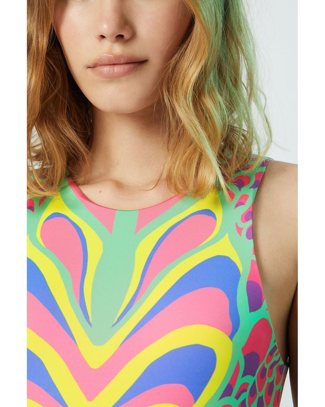 Desigual White Bodysuit High Cut, Polyester