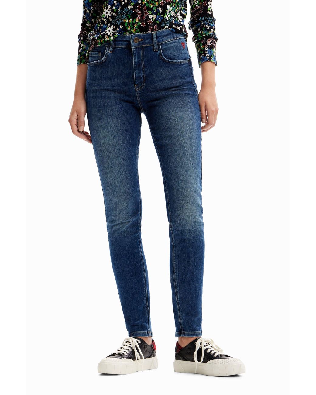 Desigual Blue Push-Up Skinny Jeans, Cotton