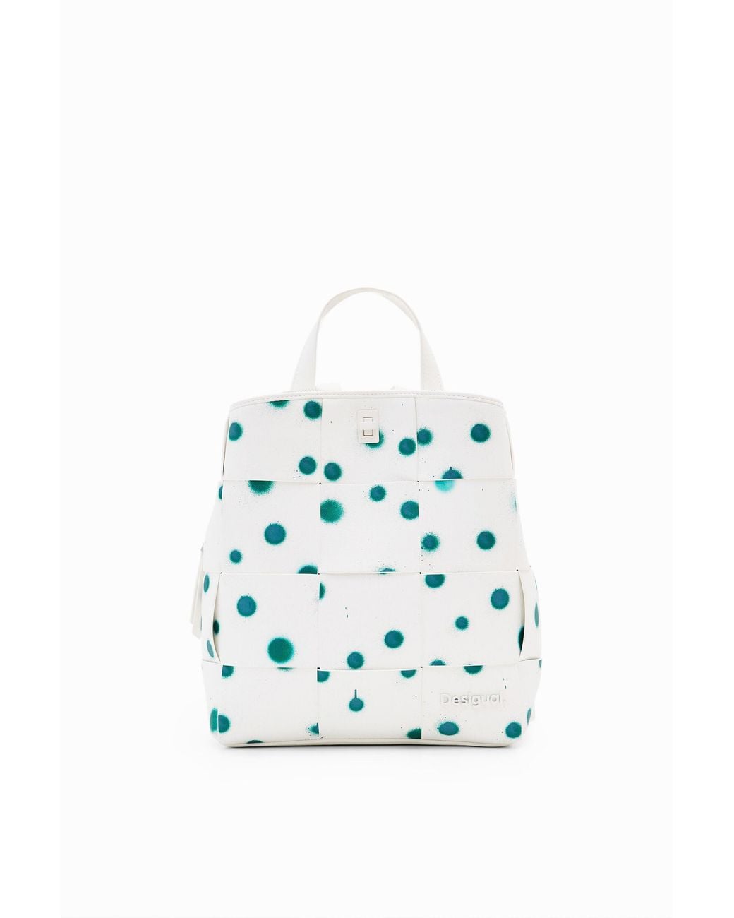 Desigual Blue S Woven Droplets Backpack, Polyurethane