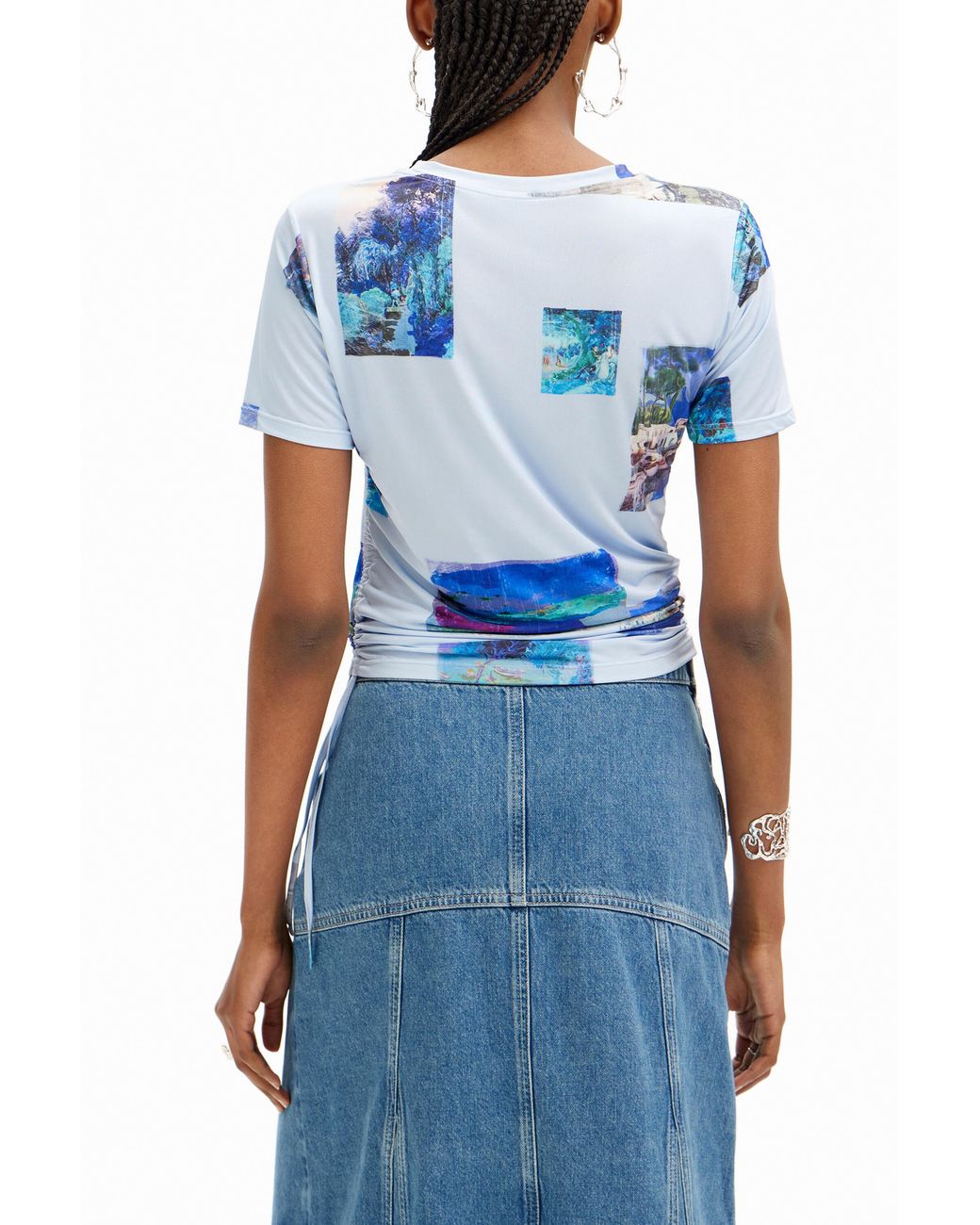 Desigual Blue M. Christian Lacroix Cut-Out T-Shirt, Polyester