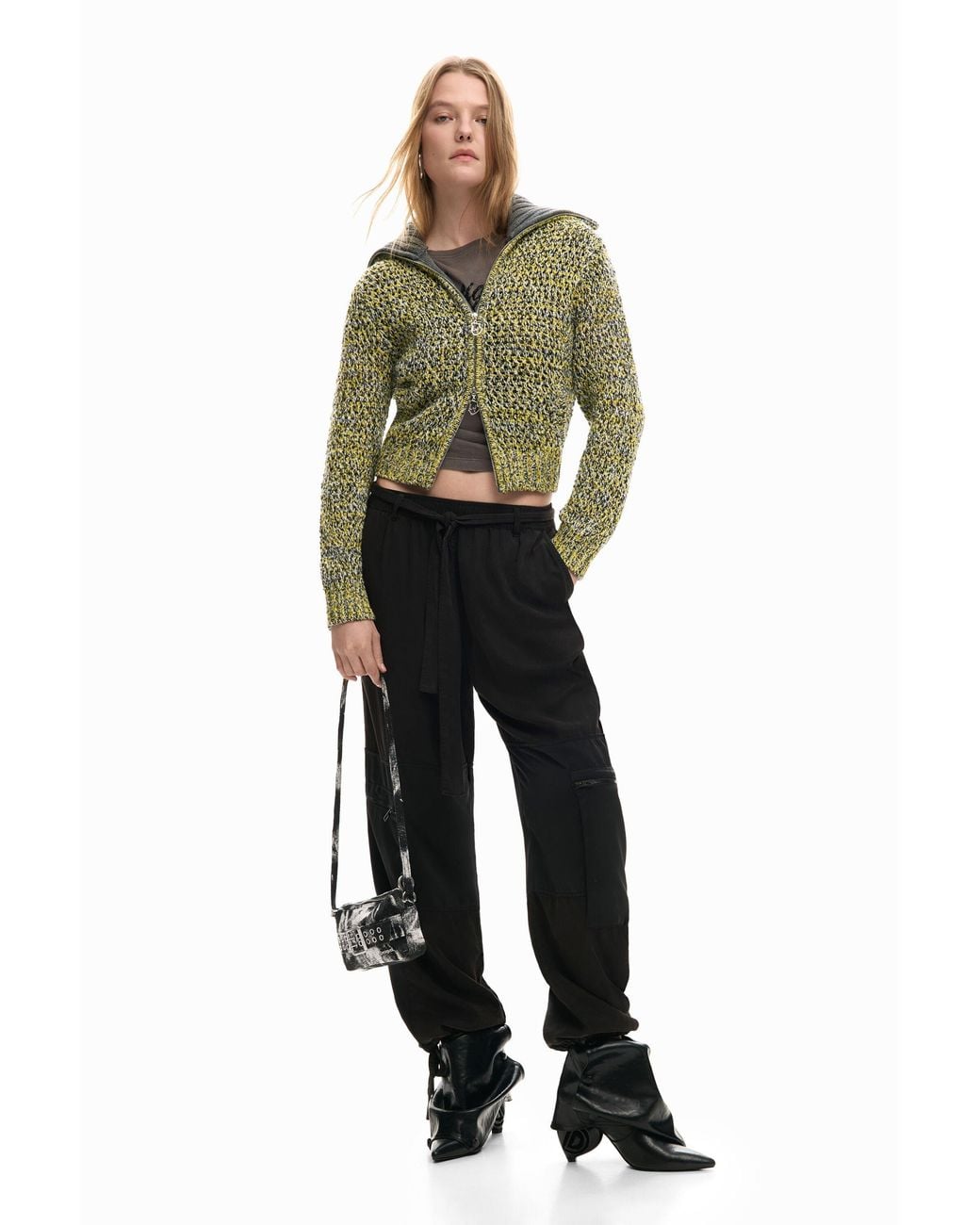 Desigual White Small Textured Crossbody Wallet