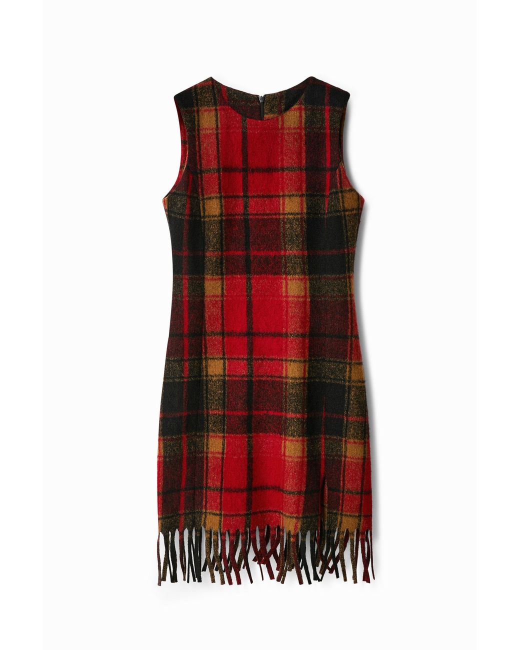 Desigual Red Short Slim Tartan Dress
