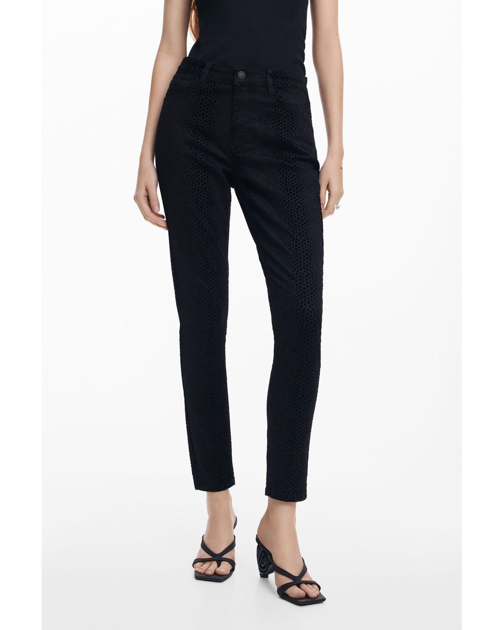 Desigual Black Slim Denim Pants