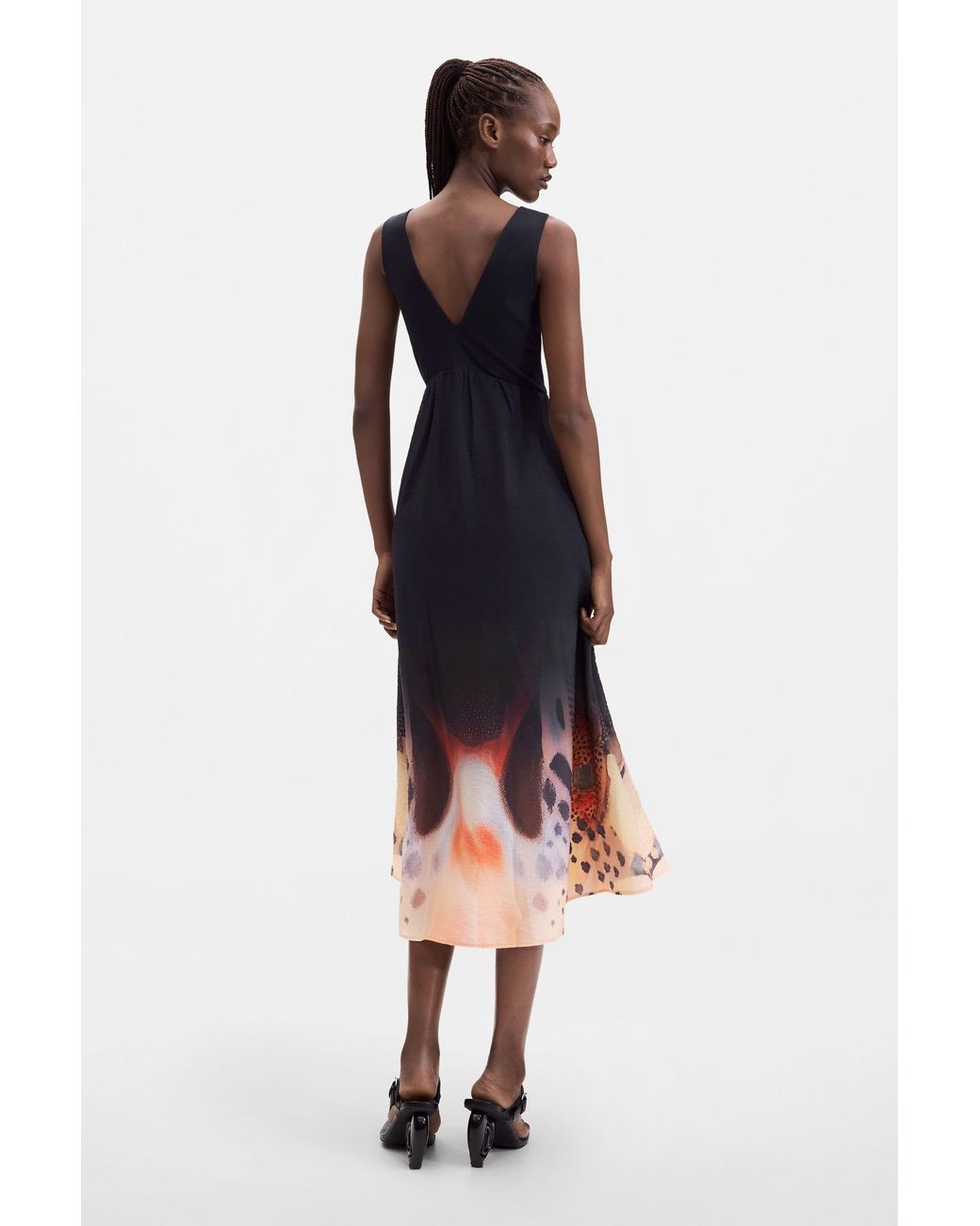 Desigual Black 2-In-1 Midi Dress