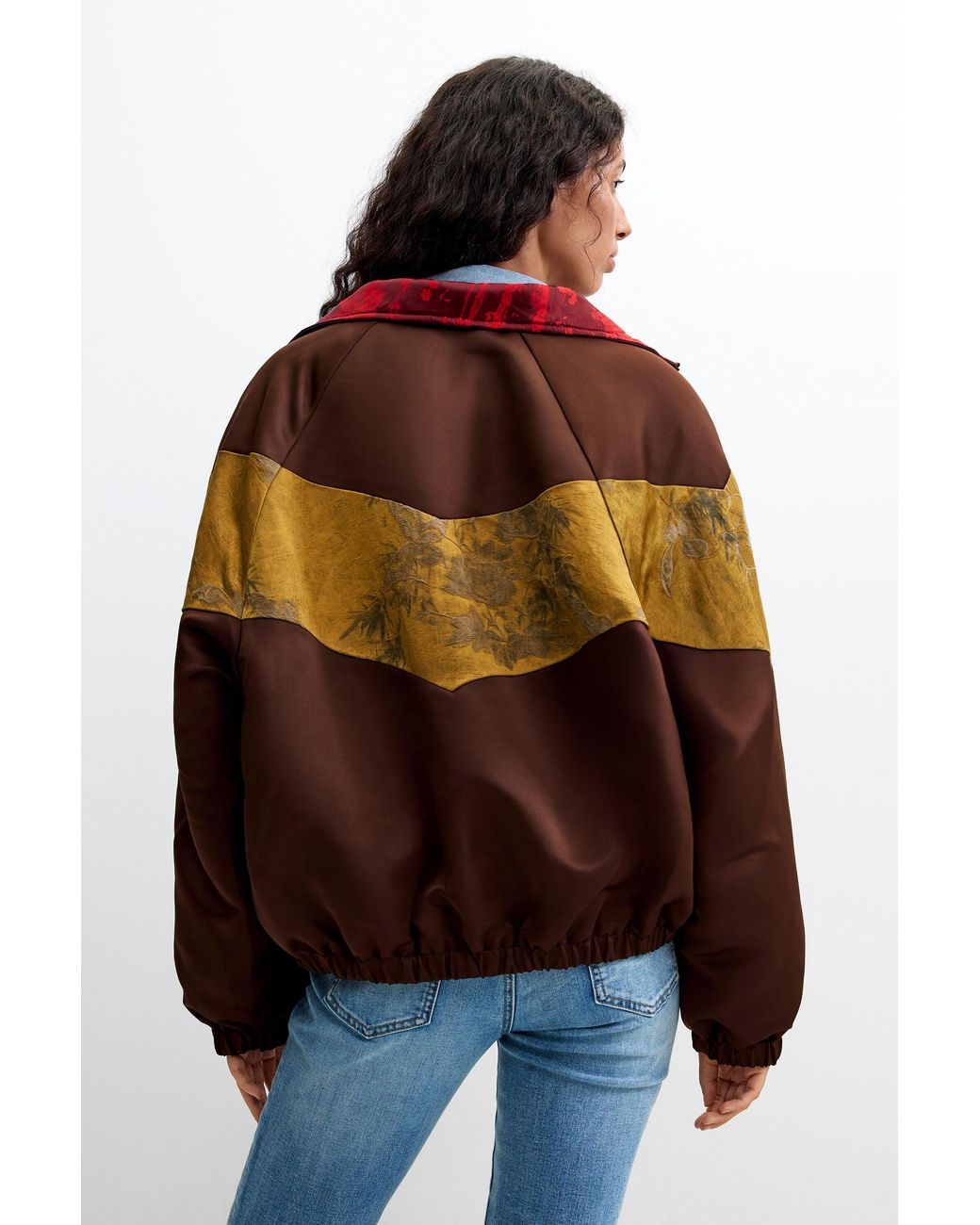 Desigual Brown Oversize Printed Jacket