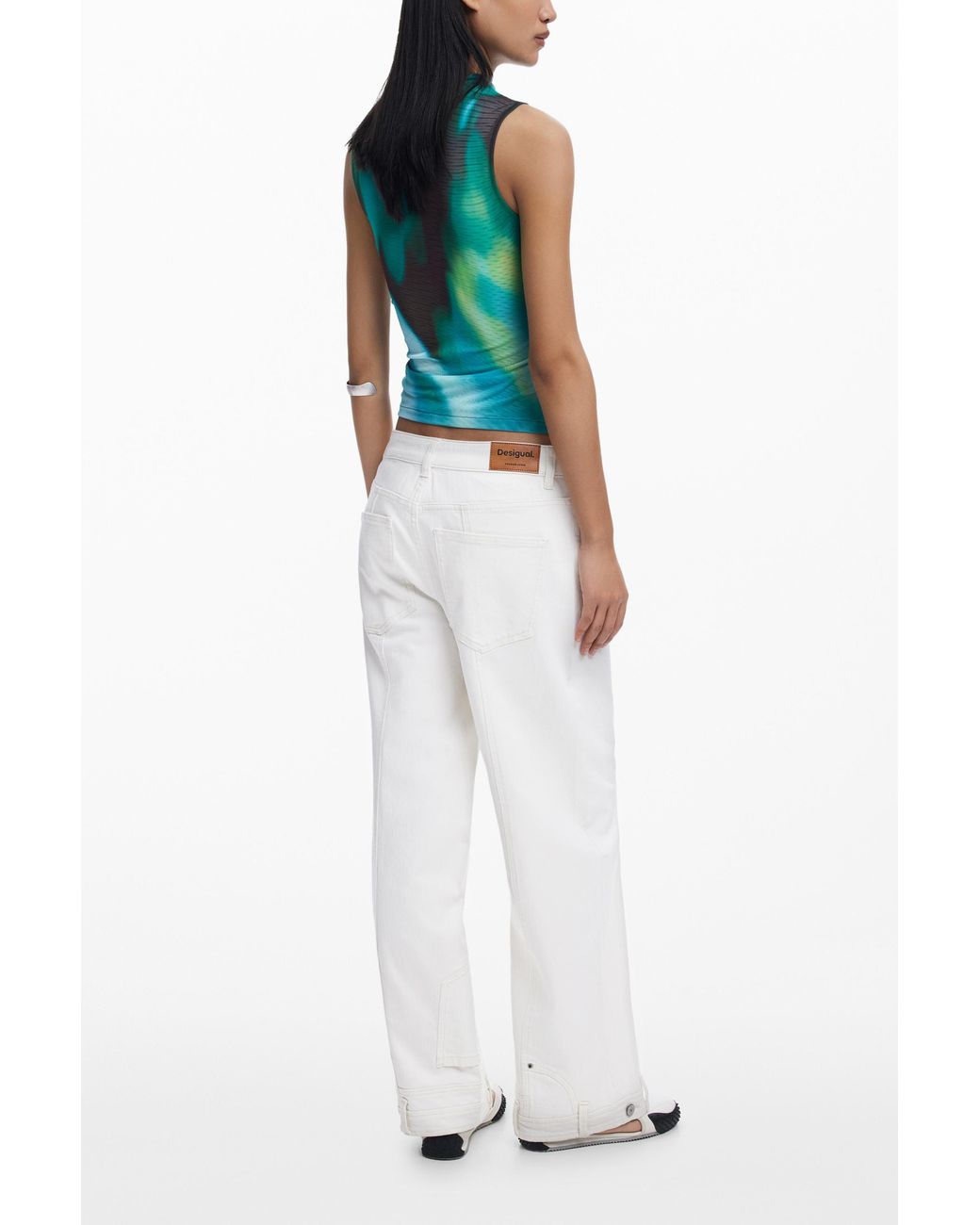 Desigual Blue Gradient Tulle T-Shirt, Polyester