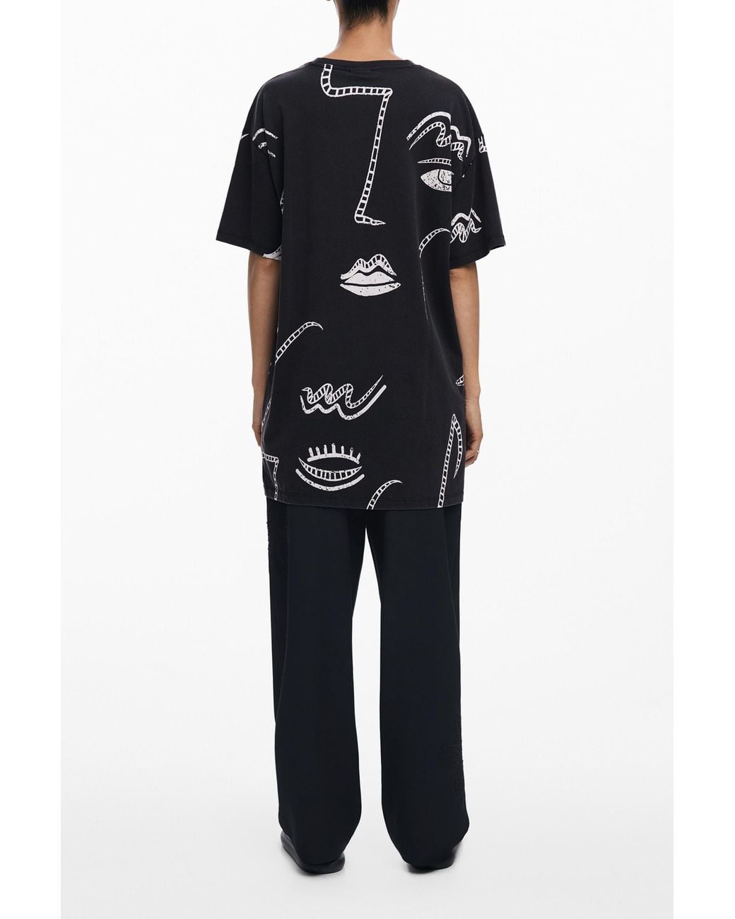 Desigual Black Illustrated Dress, Cotton