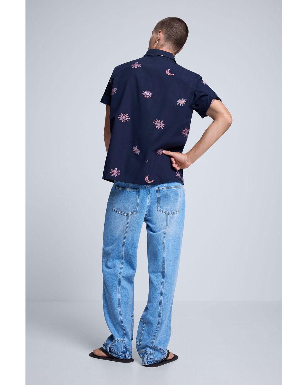 Desigual Blue Printed Jacquard Shirt, Cotton for men