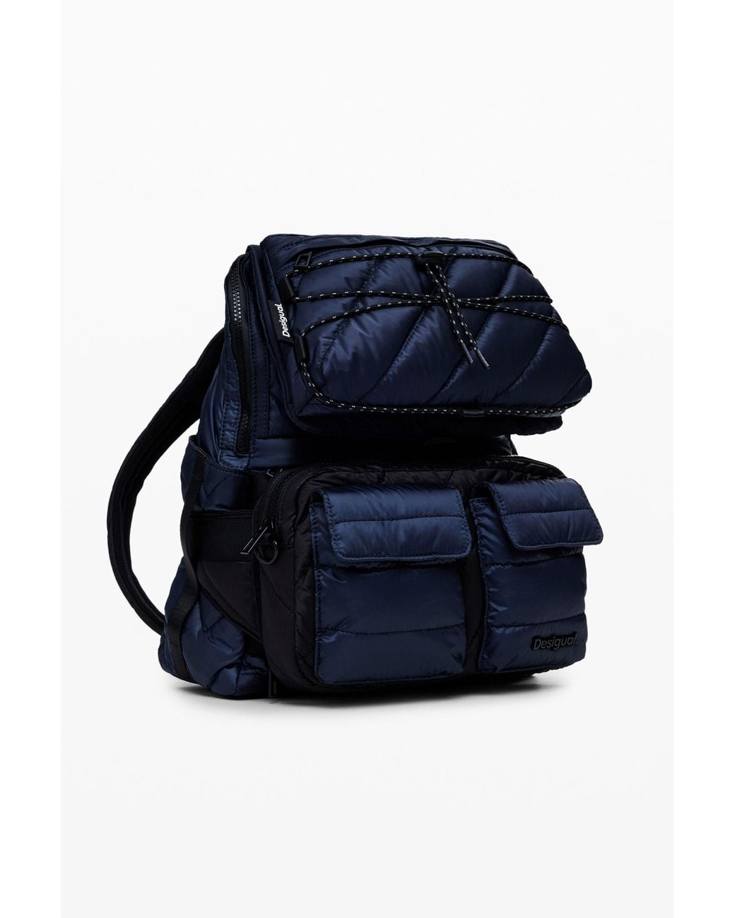Desigual Blue Padded Multi-Pocket Backpack, Polyester