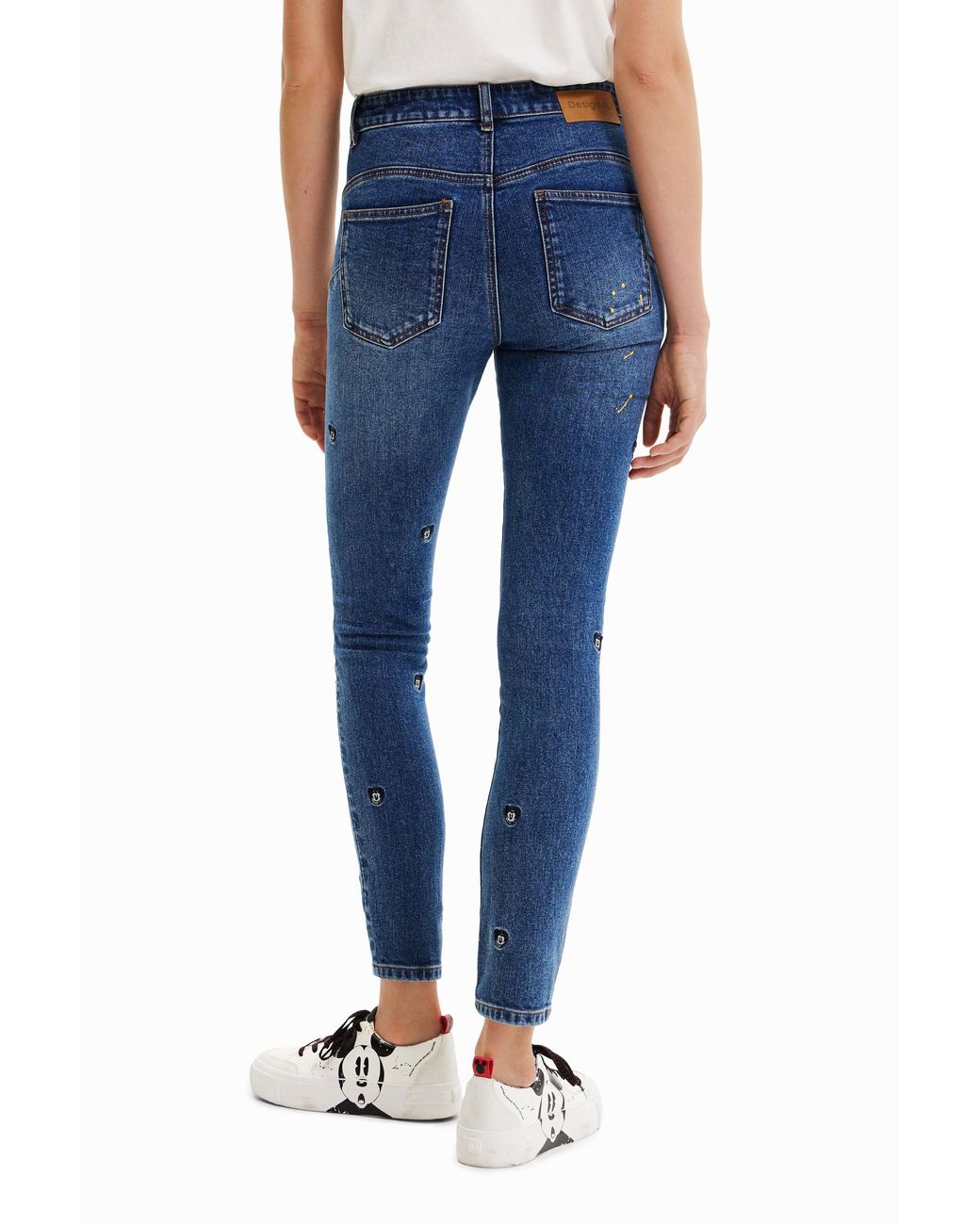 Desigual Blue Disney's Mickey Mouse Slim Push-Up Jeans, Cotton
