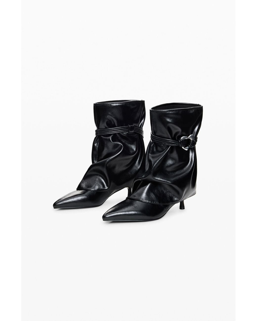 Desigual Black Heeled Boots Leather Effect, Polyurethane