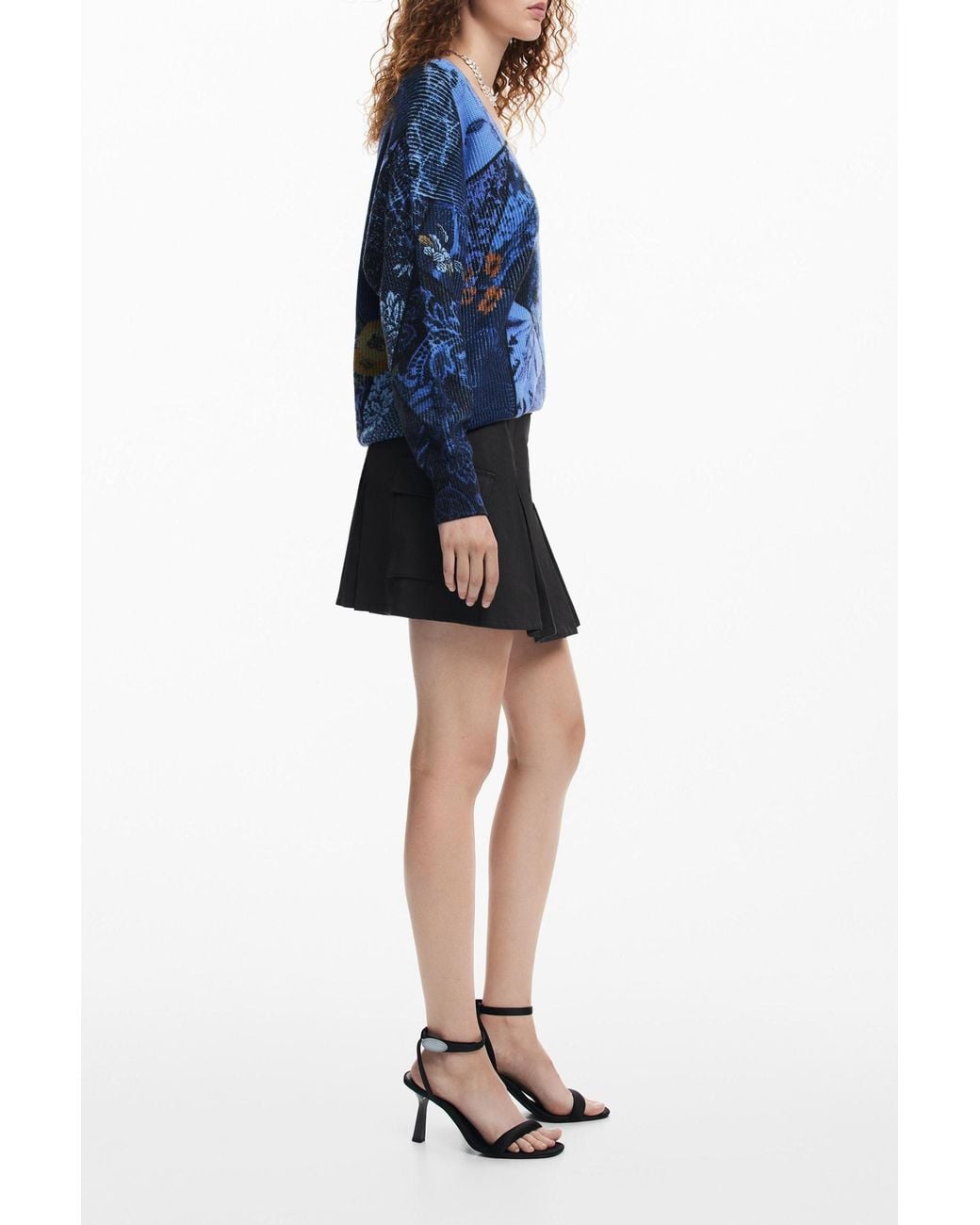 Desigual Blue Arty Print Sweater