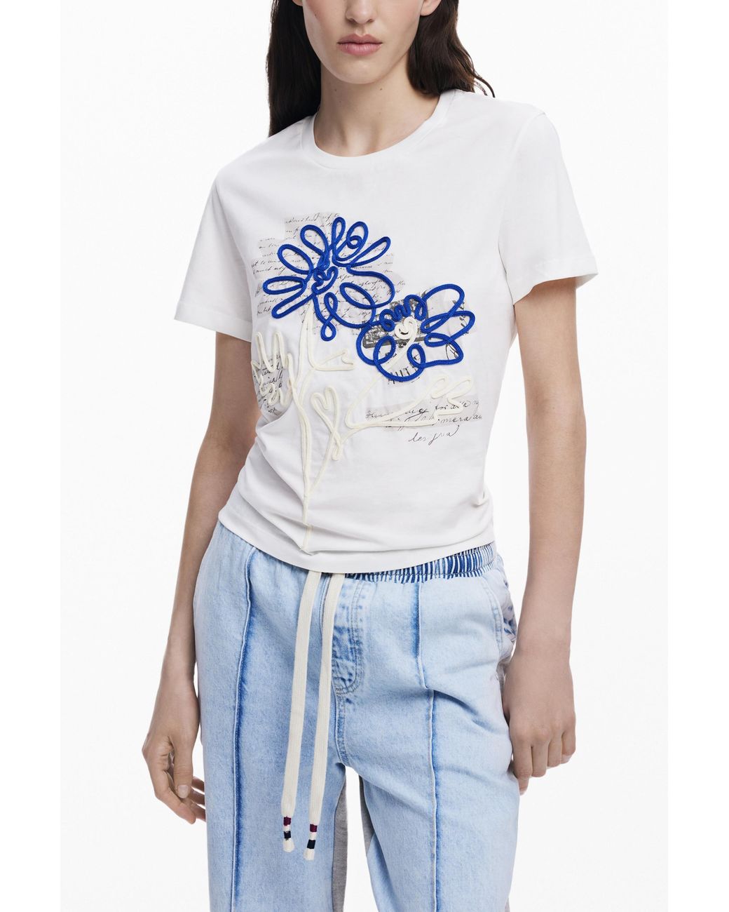 Desigual Blue Cropped Jogger Jeans