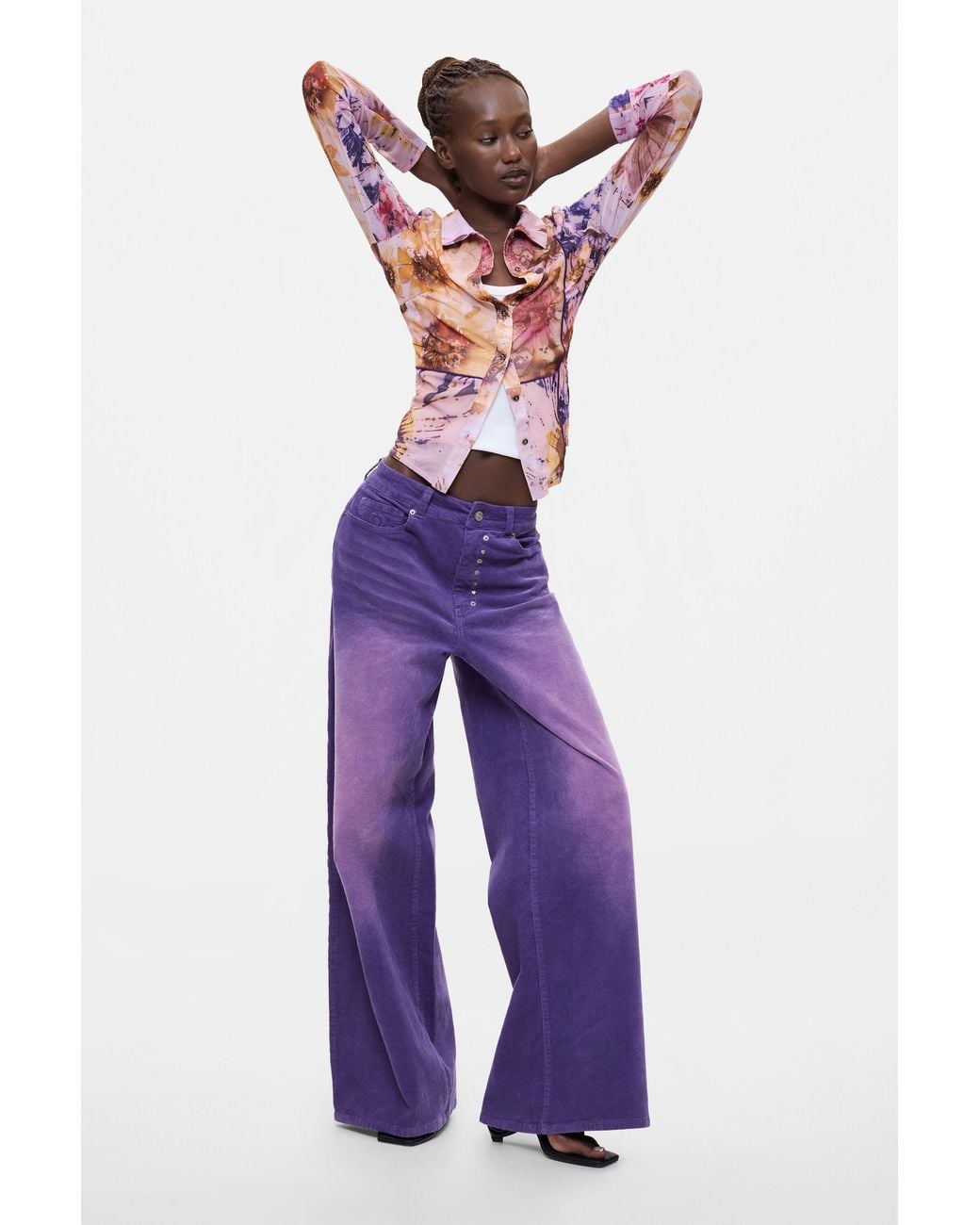 Desigual Red Printed Long-Sleeve Shirt, Polyester