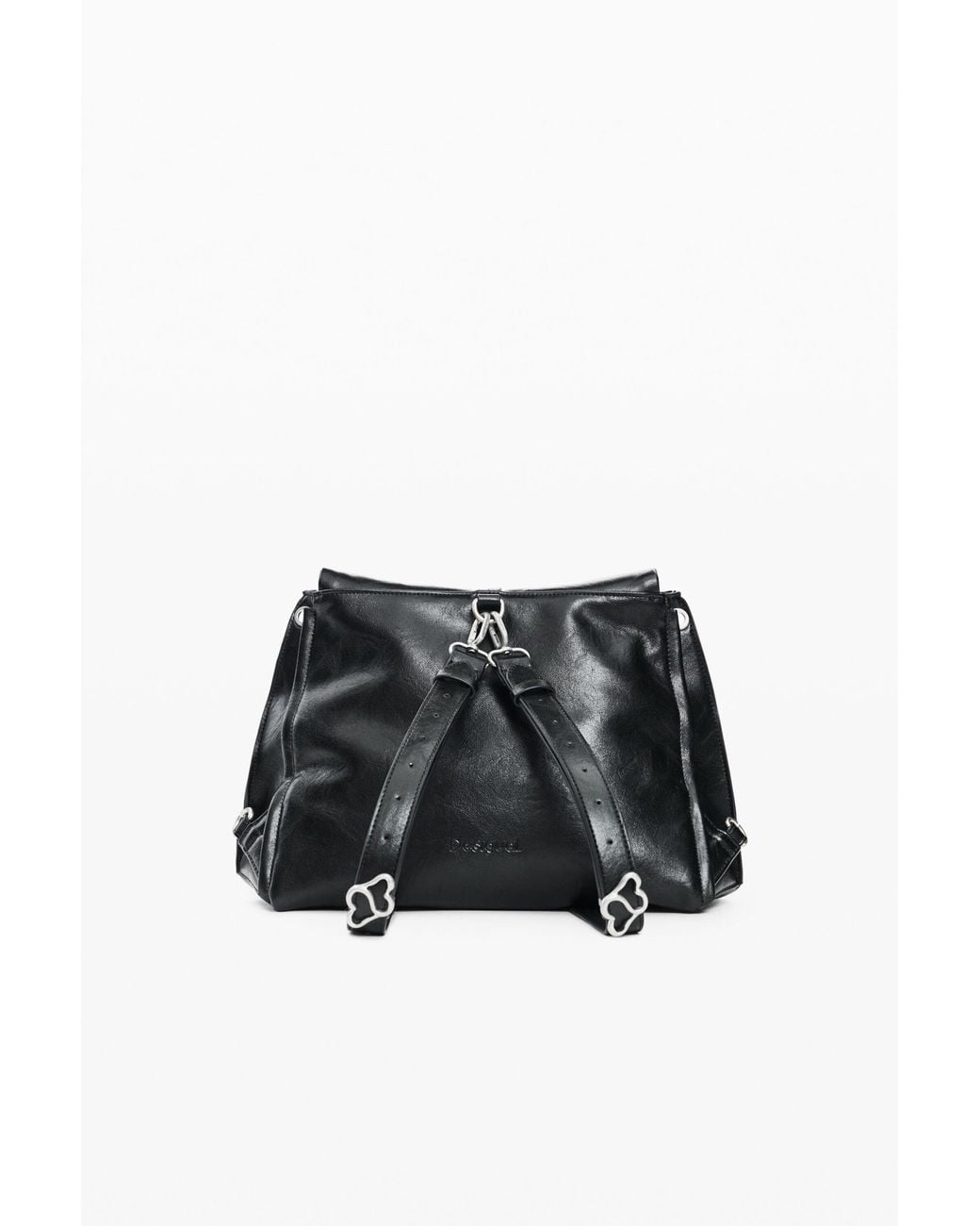 Desigual Black Medium Faux Leather Bag, Polyurethane