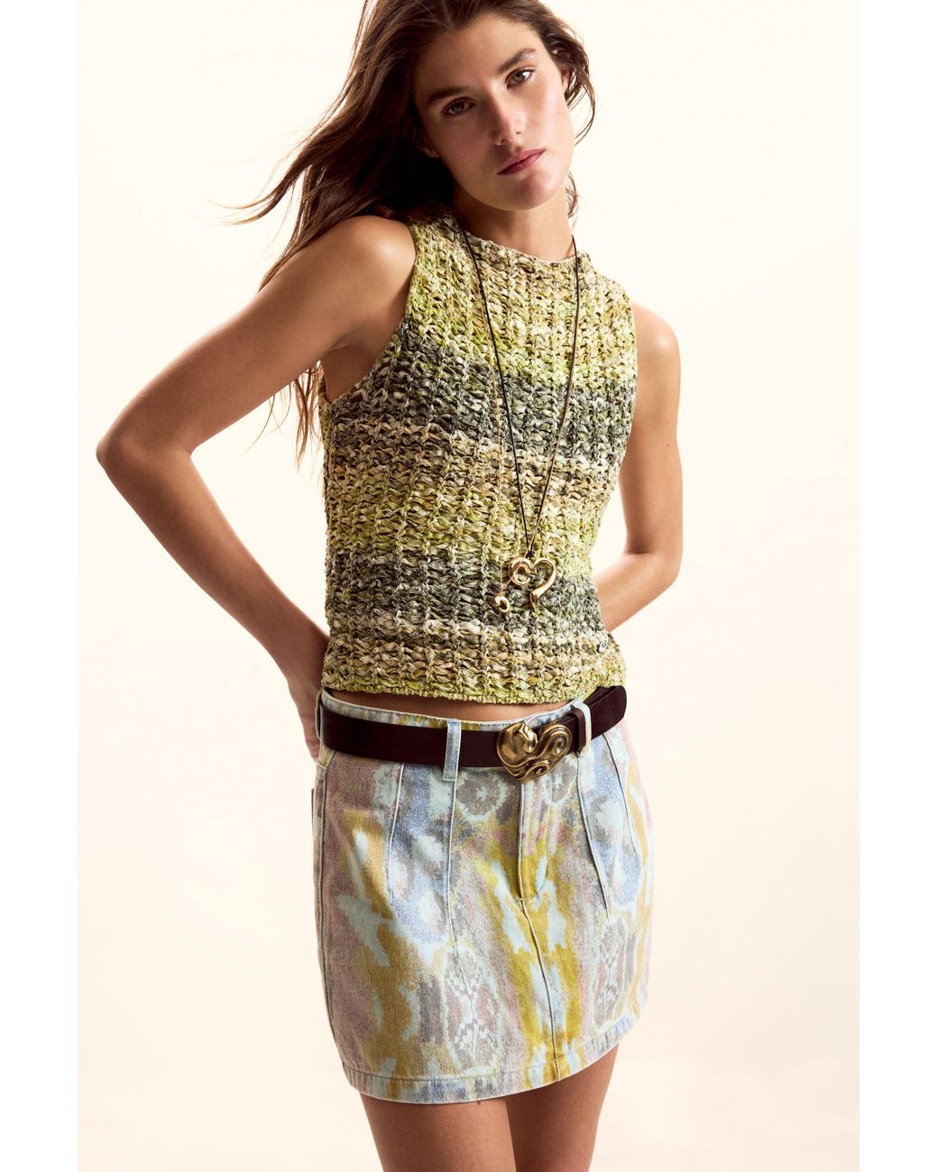 Desigual Blue Short Skirt Mr. Christian Lacroix, Cotton