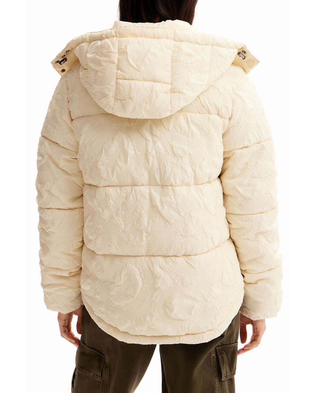 Desigual Natural Textured Quilted Jacket