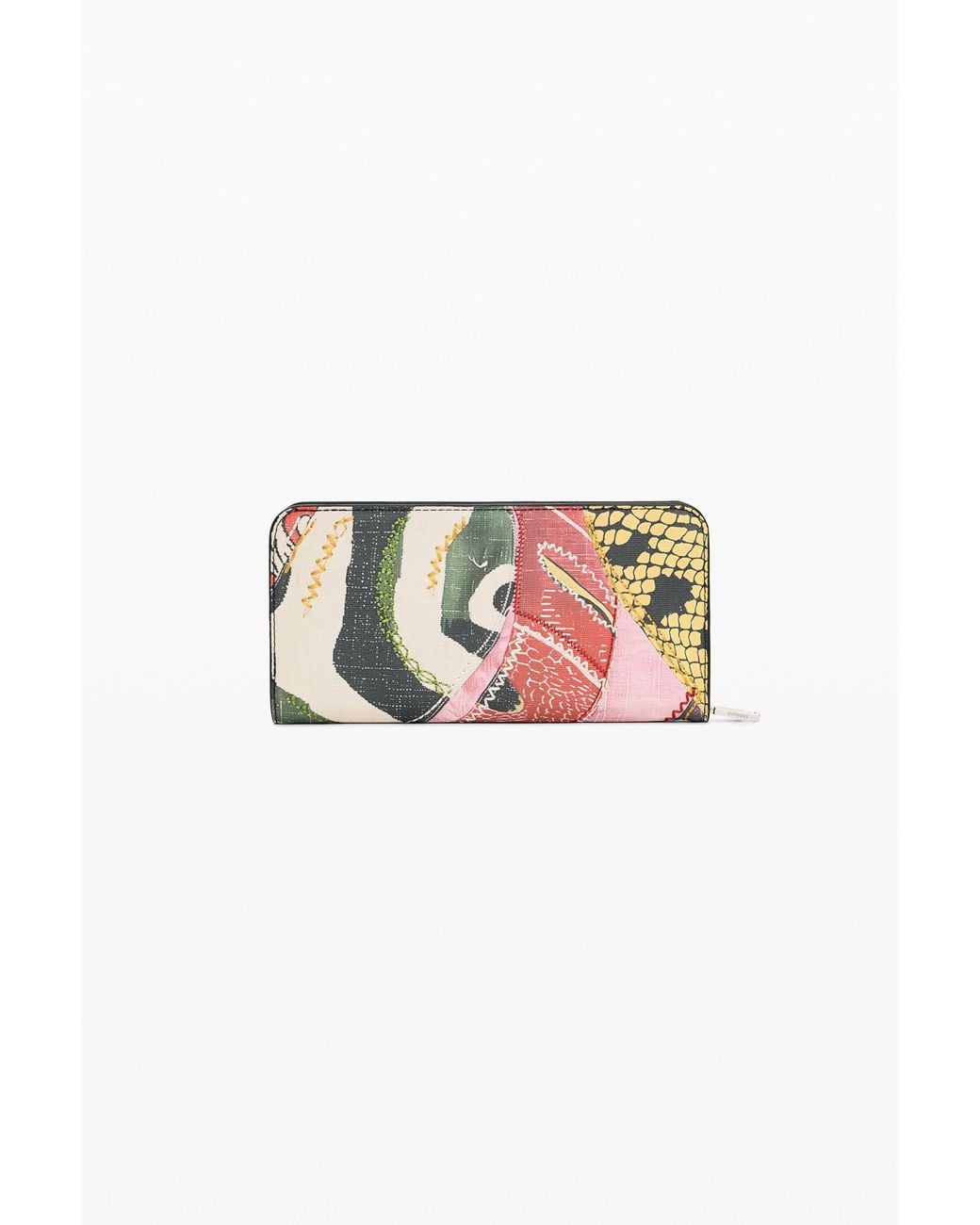 Desigual White Zebra Print Wallet, Polyurethane
