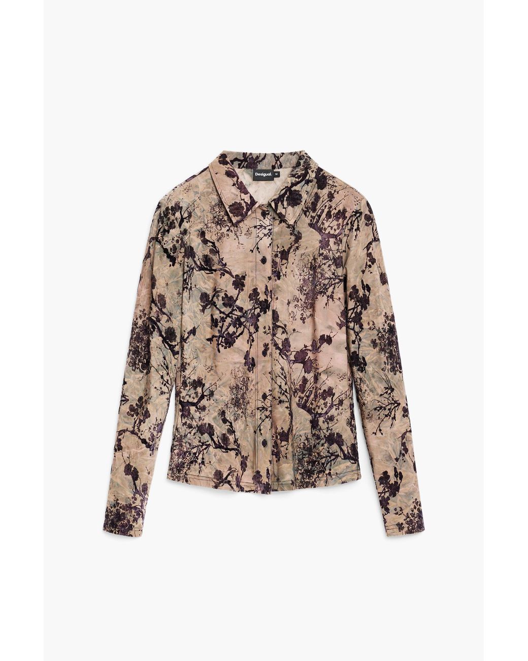 Desigual Black Flocked Shirt, Polyester