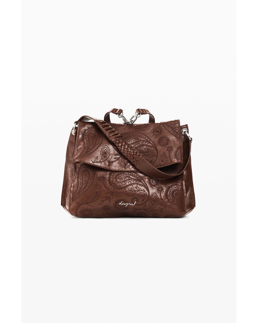 Desigual Brown Medium Faux Leather Backpack, Polyurethane