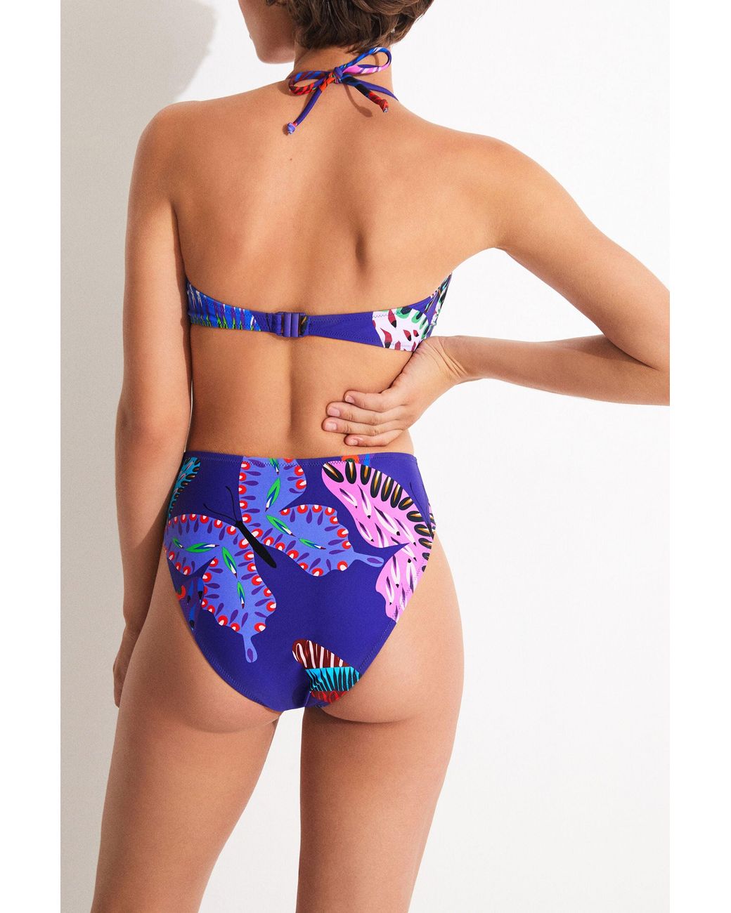 Desigual Blue Knotted Butterfly Bikini Top