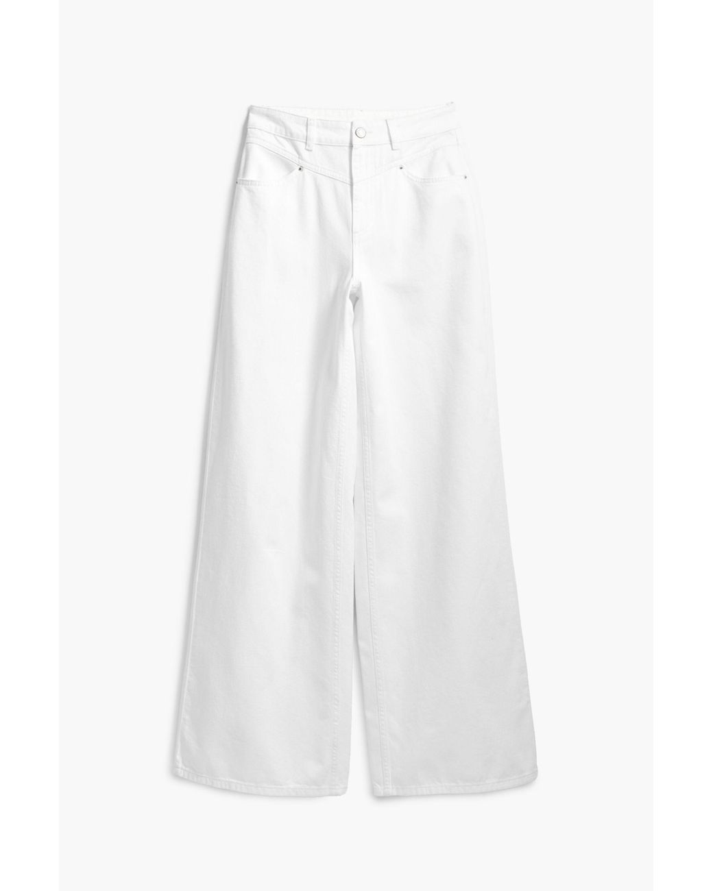 Desigual White Wide Leg Basic Jeans, Cotton