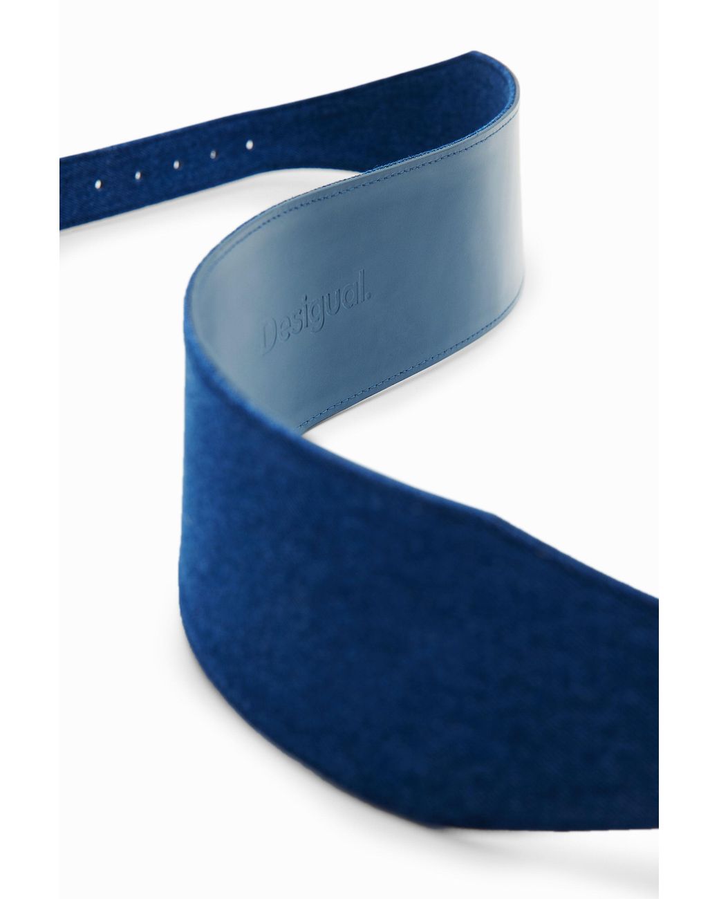 Desigual Blue Denim Sash Belt, Cotton