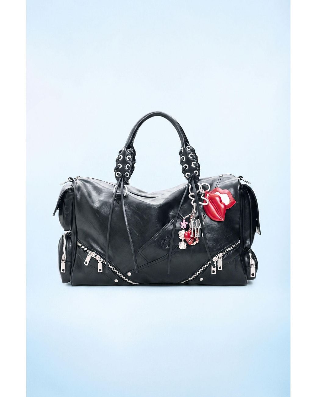 Desigual Blue Large Faux Leather Bag, Polyurethane