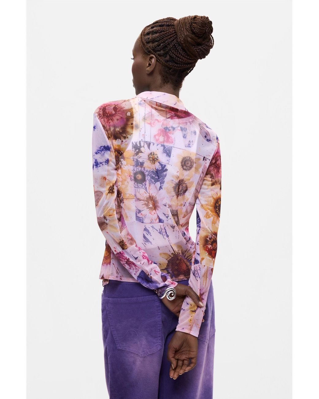 Desigual Red Printed Long-Sleeve Shirt, Polyester