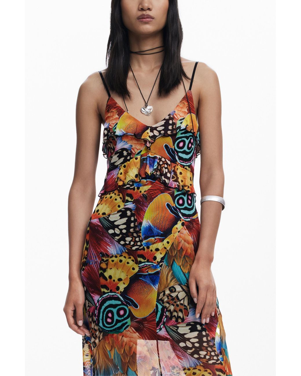 Desigual Multicolor Dress Designed By Mr. Christian Lacroix, Polyester