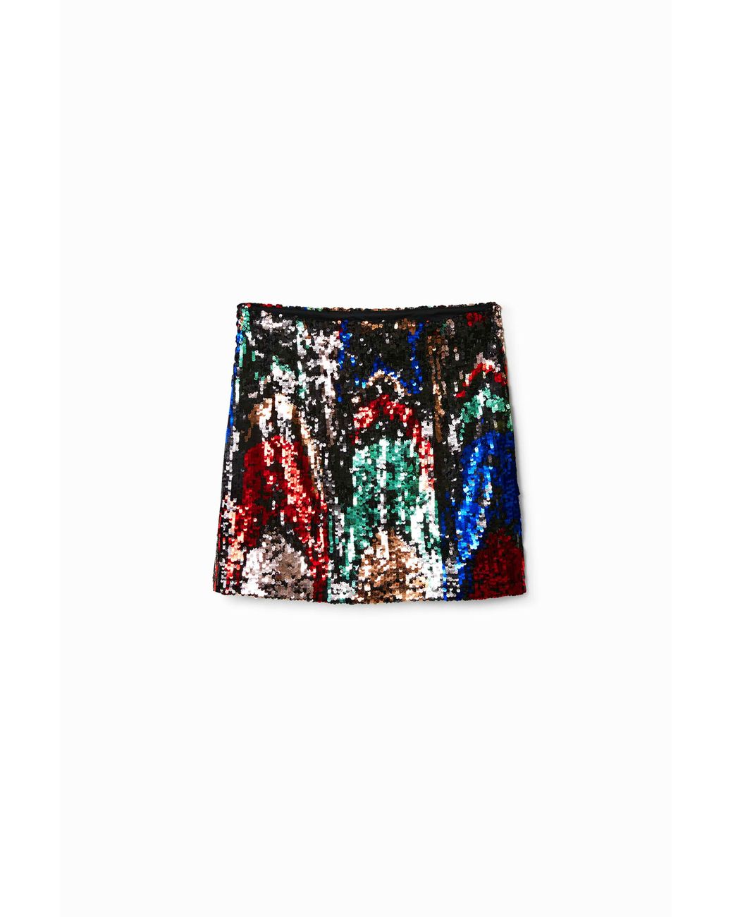 Desigual Black Sequin Slim Mini Skirt