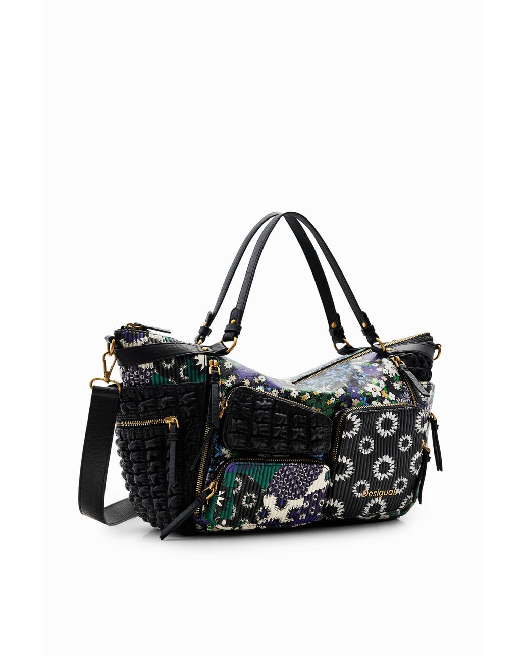 Desigual Black Large Patchwork Bag, Polyurethane
