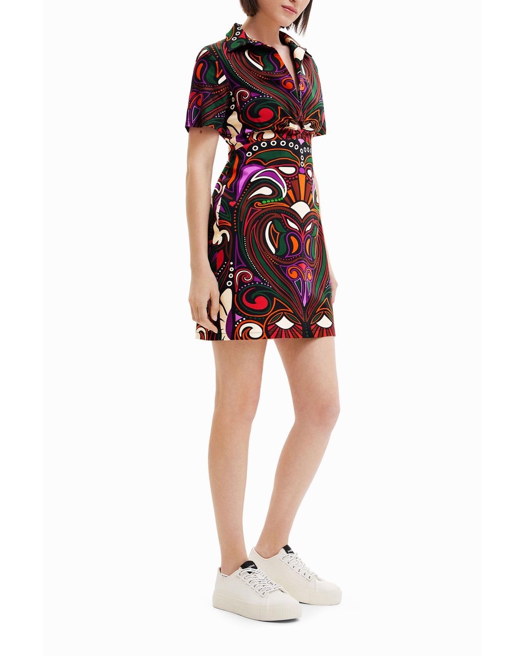 Desigual Red Short Slim Retro Dress