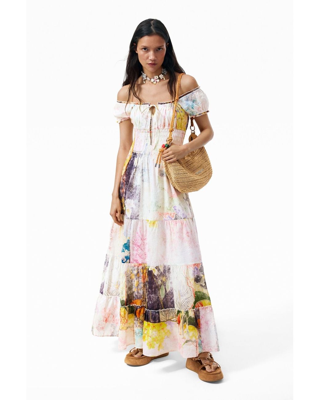 Desigual Multicolor Short Sleeve Dress 100% Cotton, Cotton