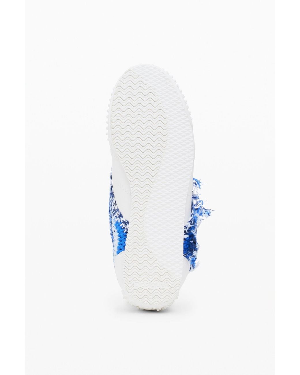 Desigual Blue Frayed Fabric Sneakers, Polyurethane
