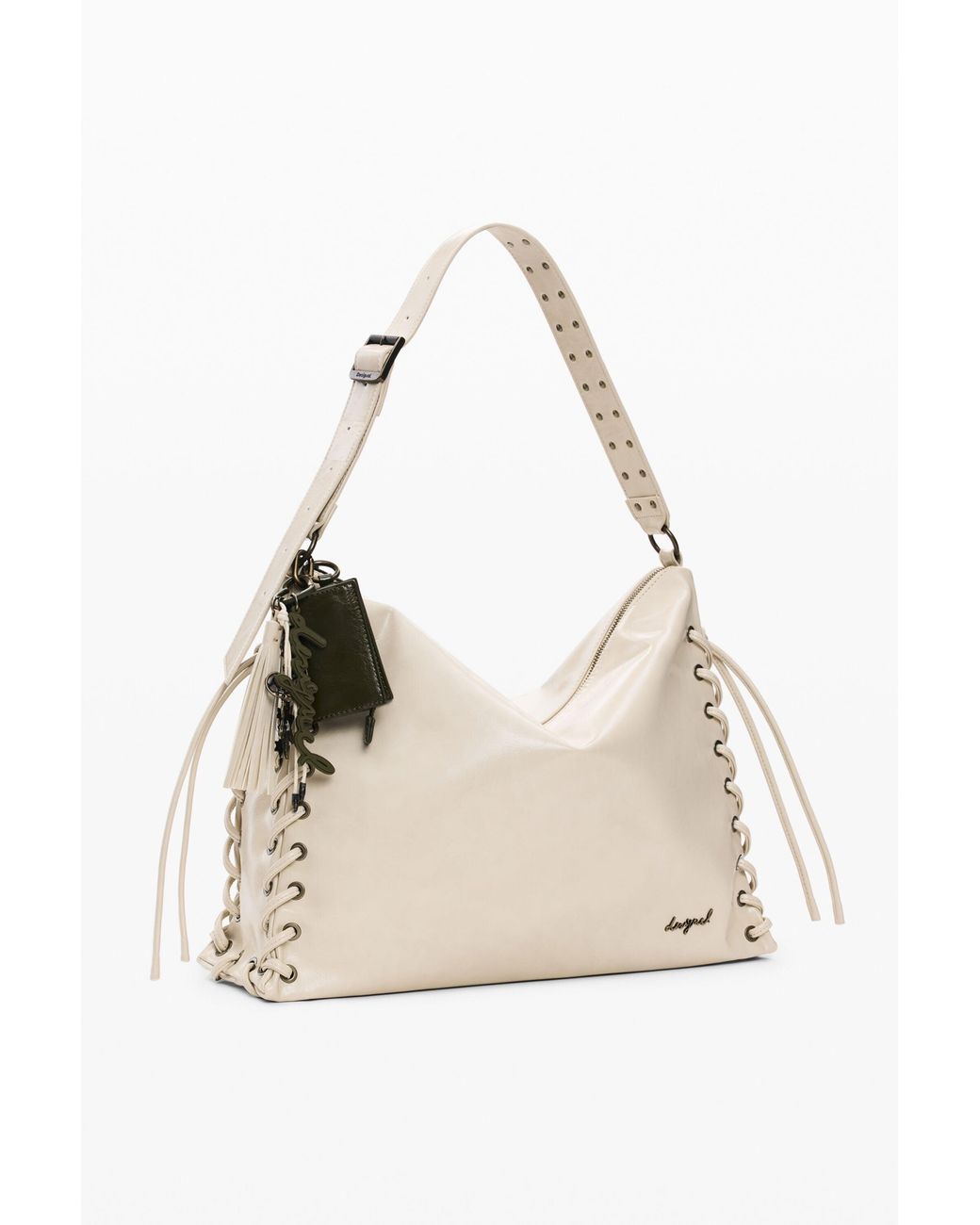 Desigual Natural Medium Faux Leather Bag, Polyurethane