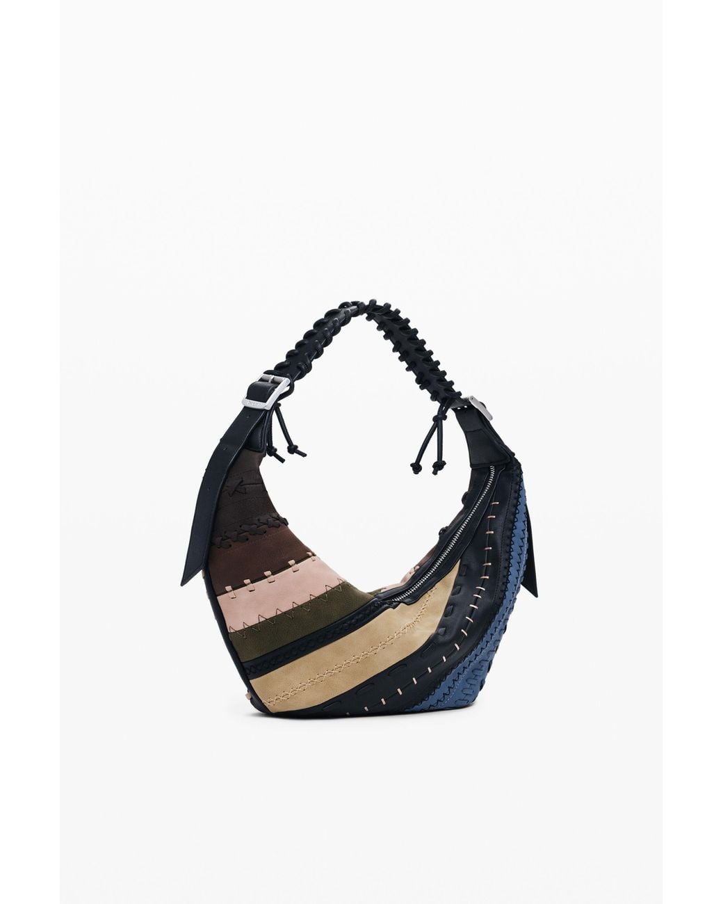 Desigual Blue Medium Patchwork Crossbody Bag, Polyurethane
