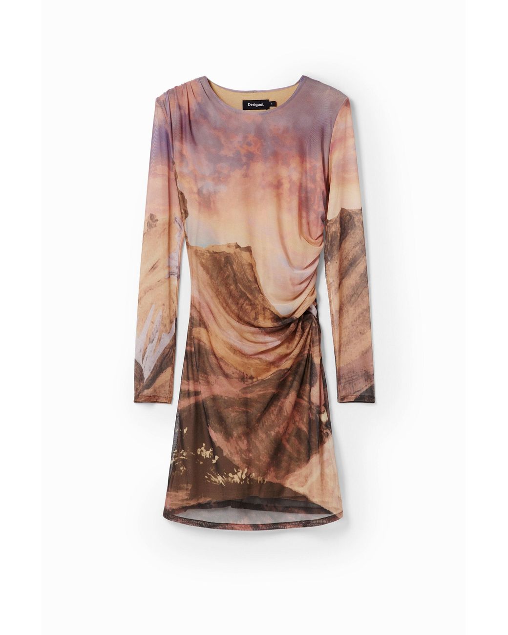 Desigual Multicolor Slim Landscape Mini Dress, Polyester