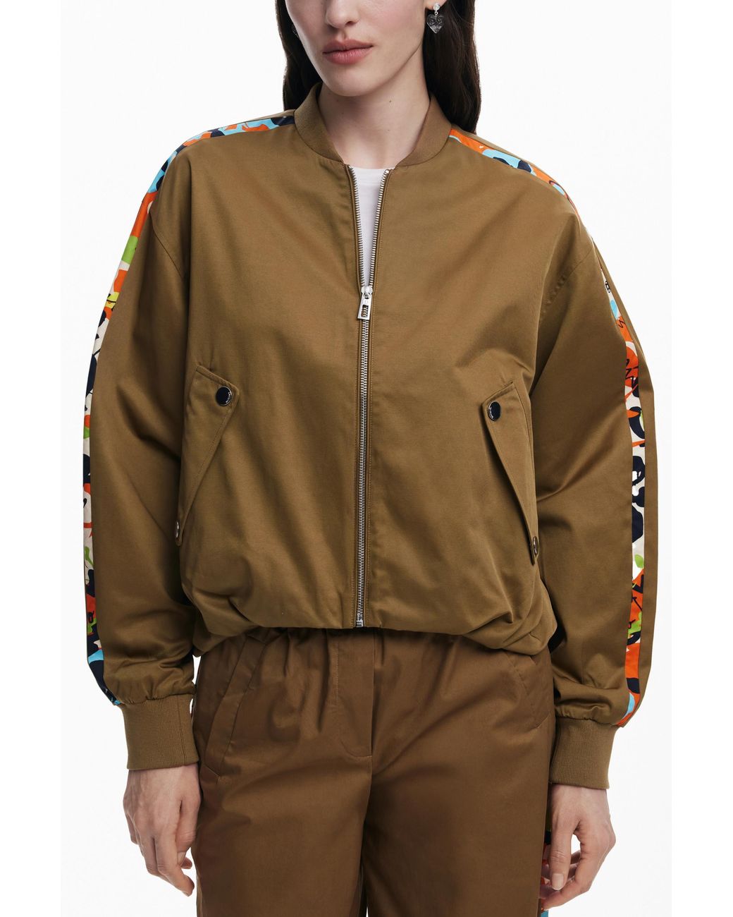 Desigual Brown Jacket Designed By Mr. Christian Lacroix