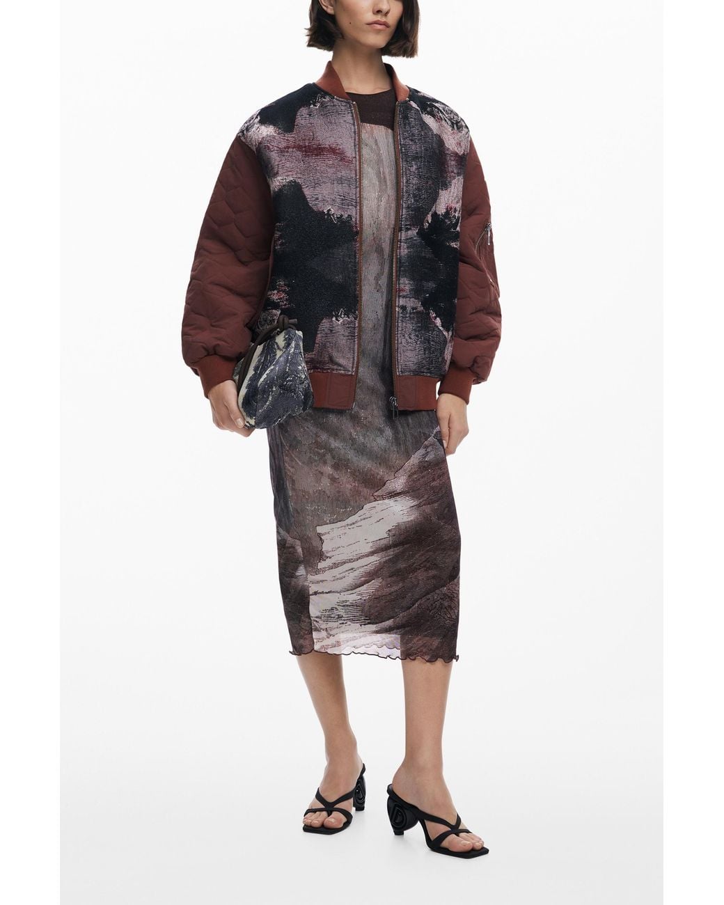 Desigual Brown Jacket Designed By Mr. Christian Lacroix