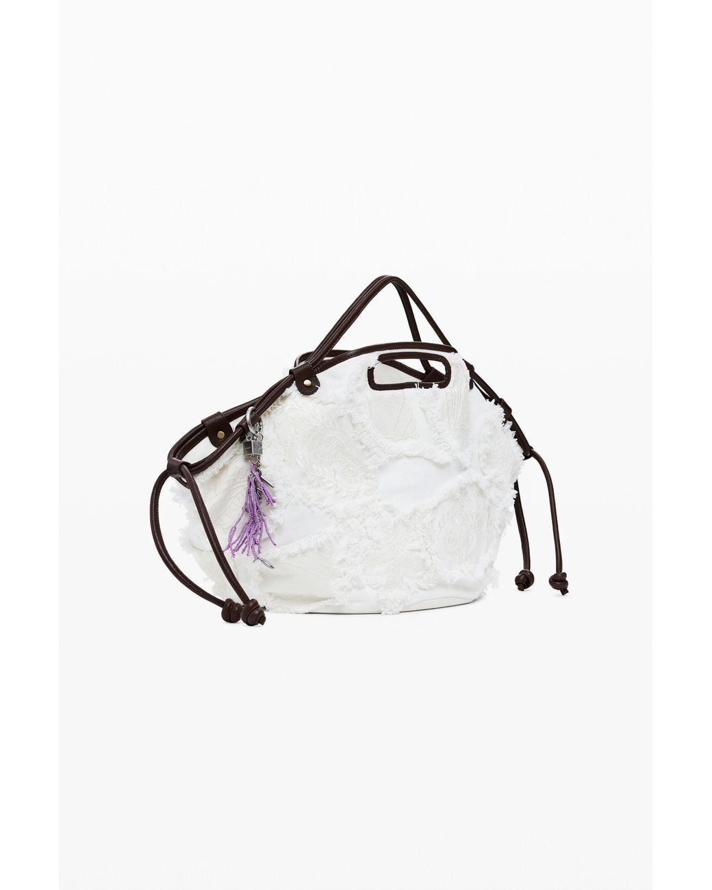 Desigual Metallic Embroidered Medium Bag, Cotton