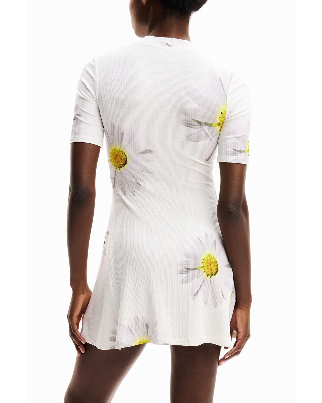 Desigual White M. Christian Lacroix Short Daisy Dress, Viscose