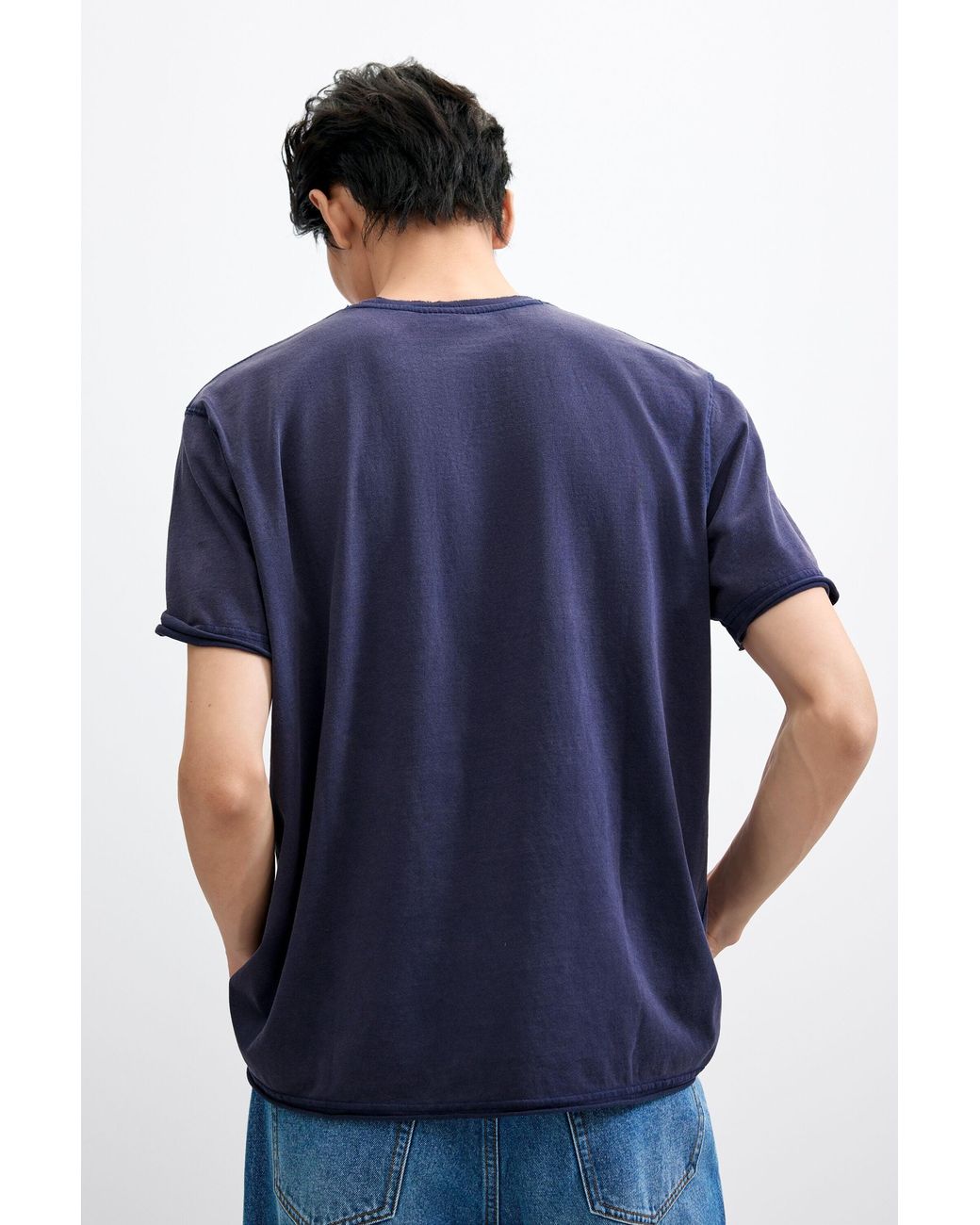 Desigual Blue Embroidered Knit T-Shirt, Cotton for men