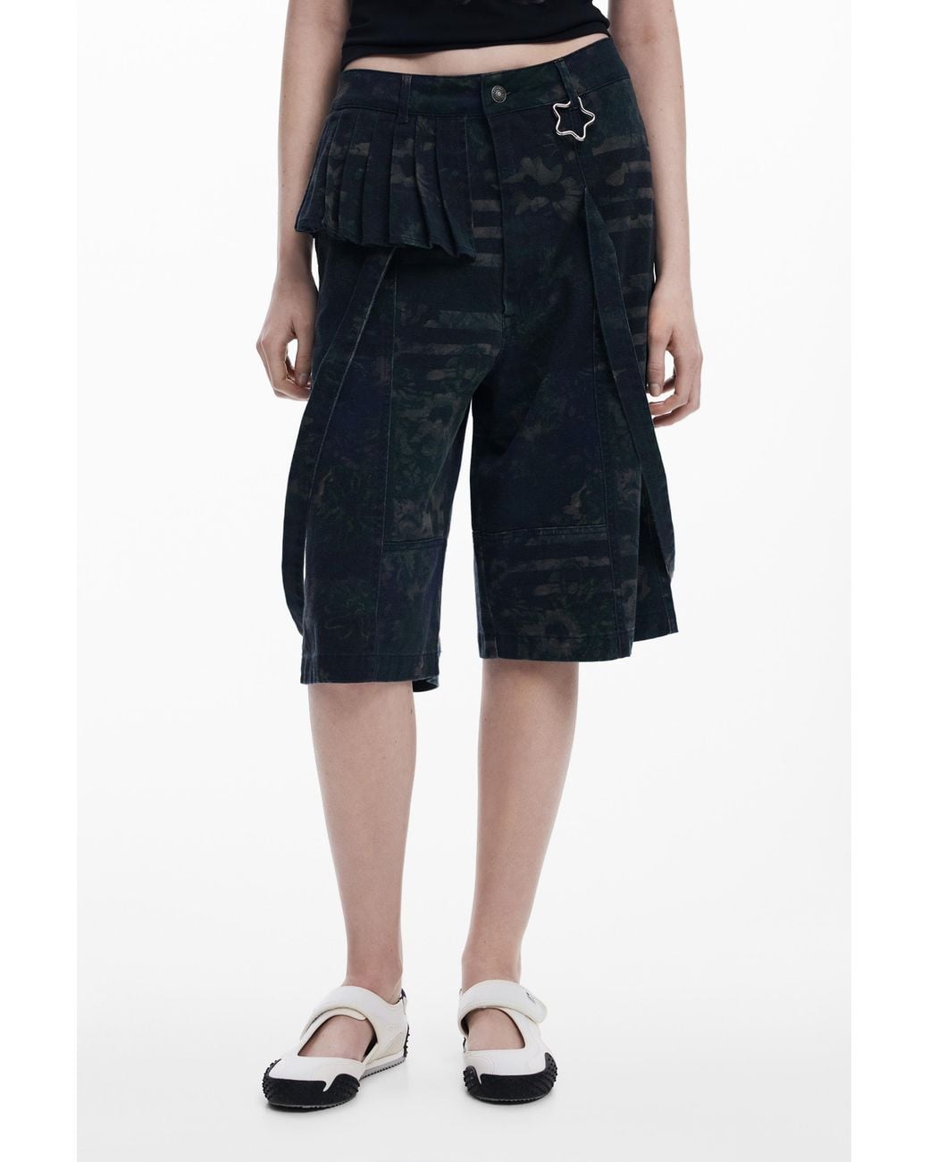 Desigual Blue Collina Strada Jort Bermuda, Cotton