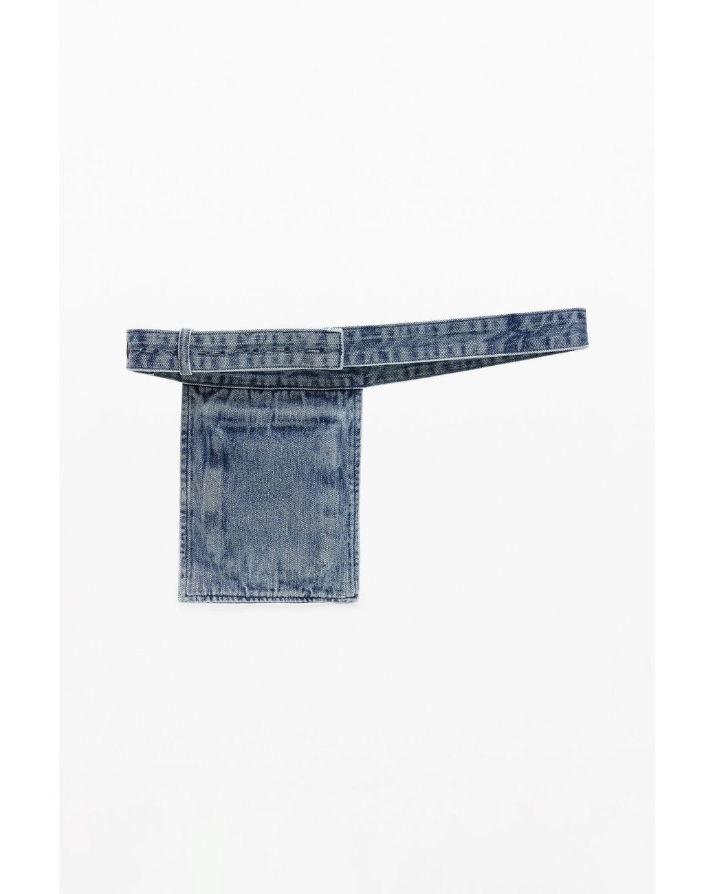 Desigual Blue Denim Pocket Belt, Cotton
