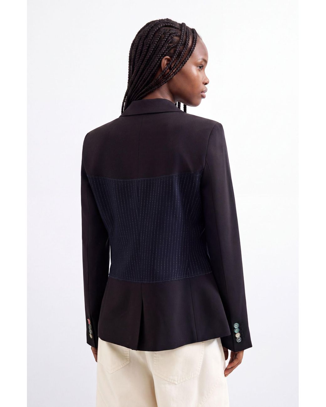Desigual Black Blazer Woven