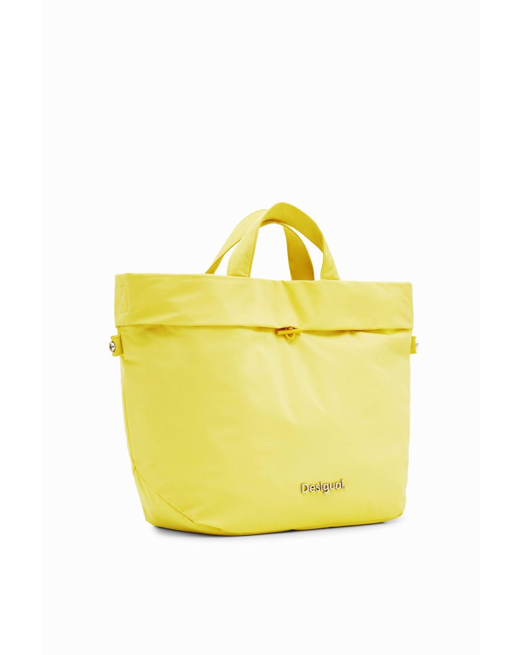 Desigual Yellow L Reversible Nylon Tote Bag, Polyamide