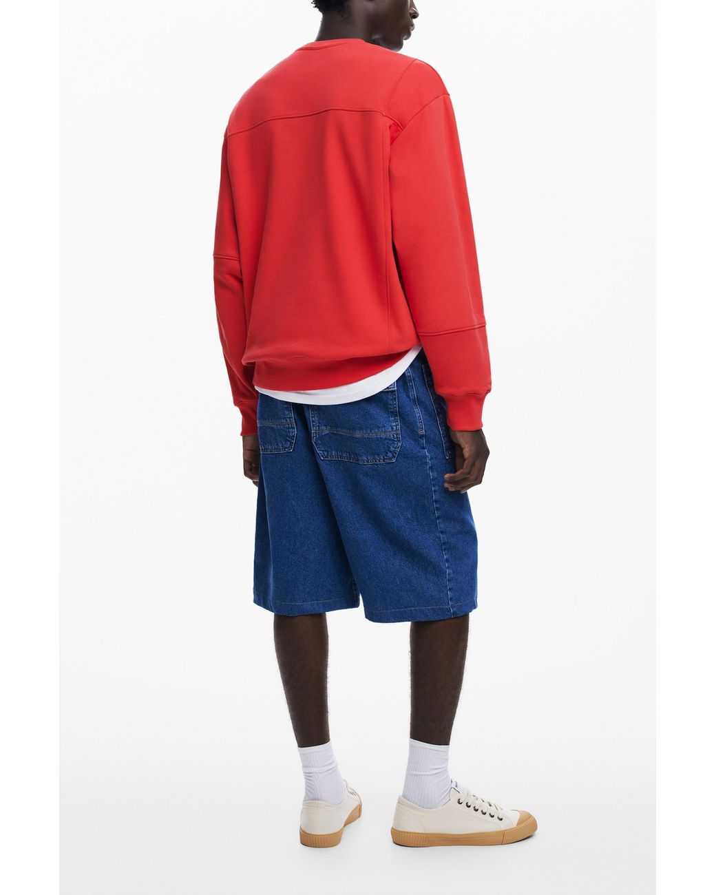 Desigual Red Geometric Sweater for men