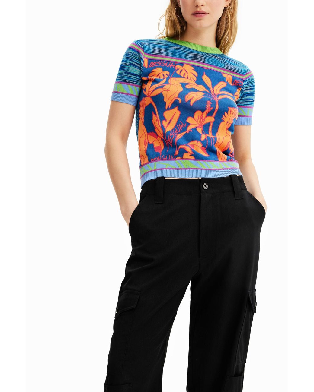Desigual Black Basic Cargo Trousers