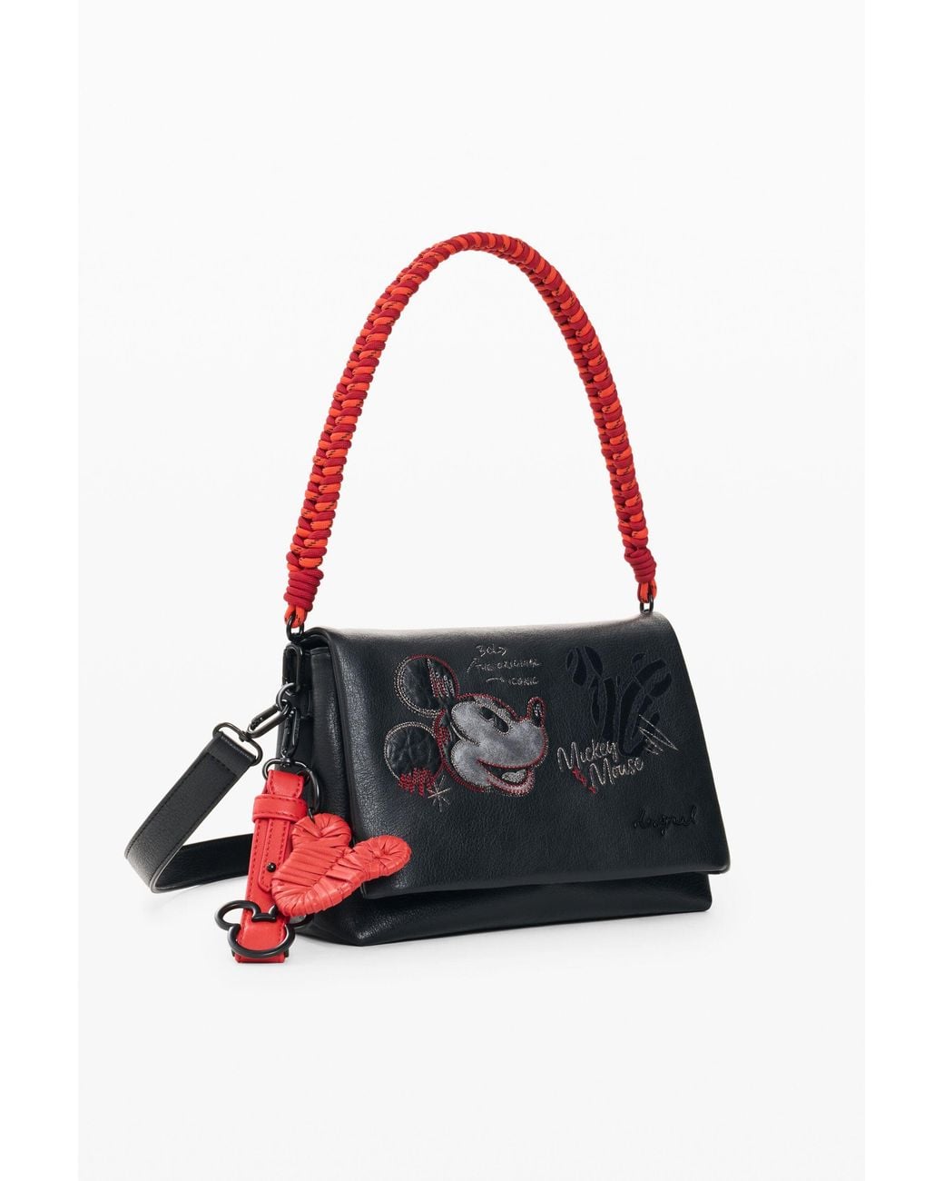Desigual Black Medium Mickey Bag, Polyurethane